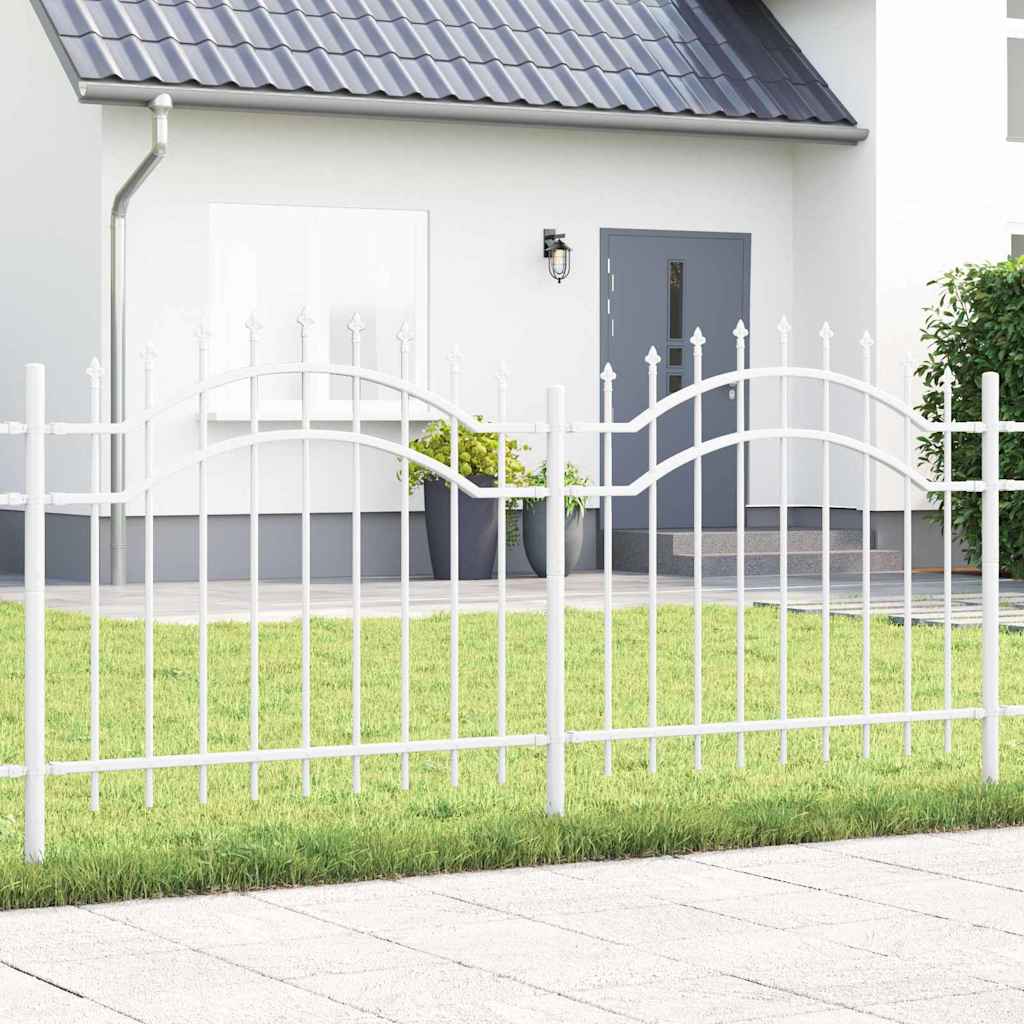 Gartenzaun Weiß 140 cm Pulverbeschichteter Stahl