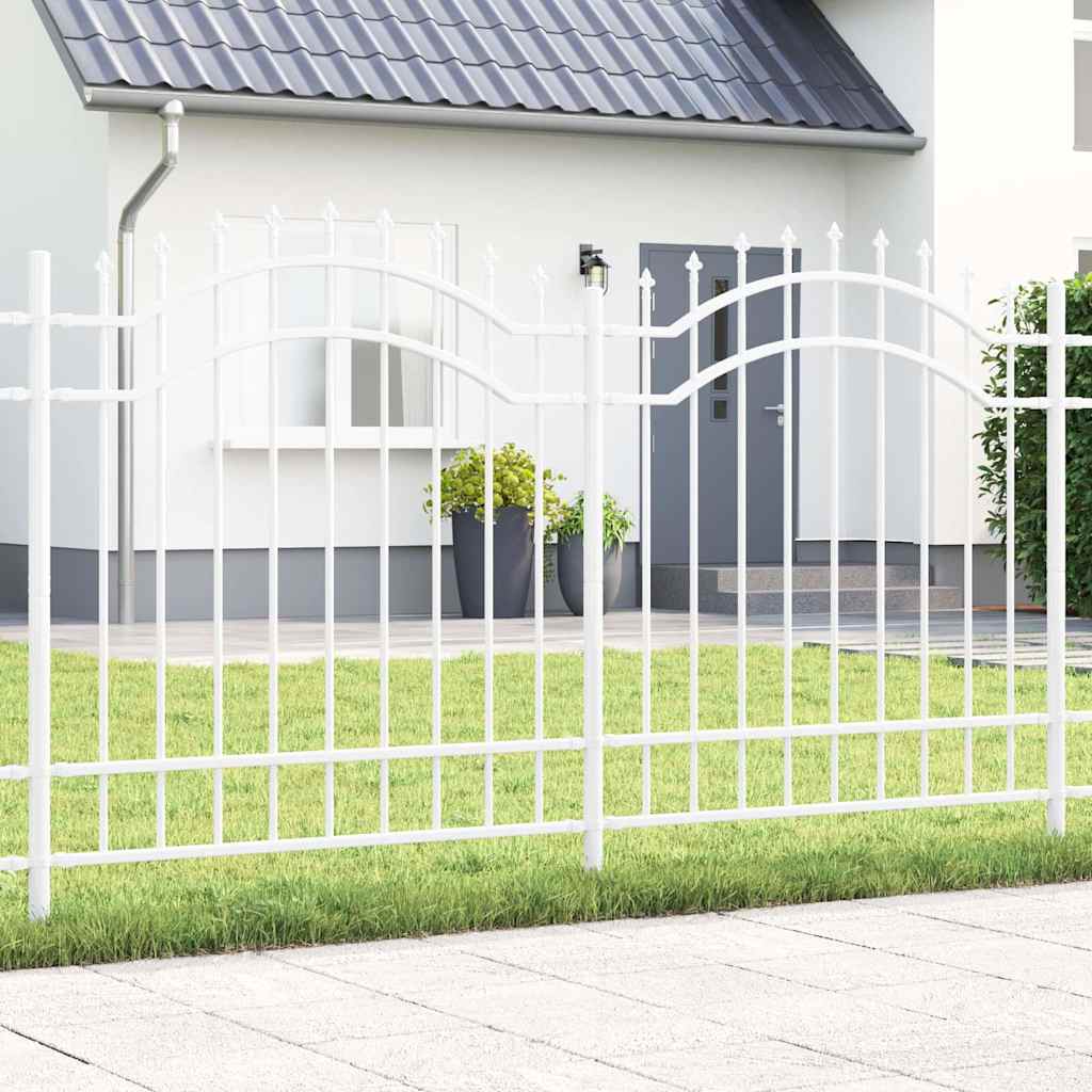 Gartenzaun Weiß 165 cm Pulverbeschichteter Stahl