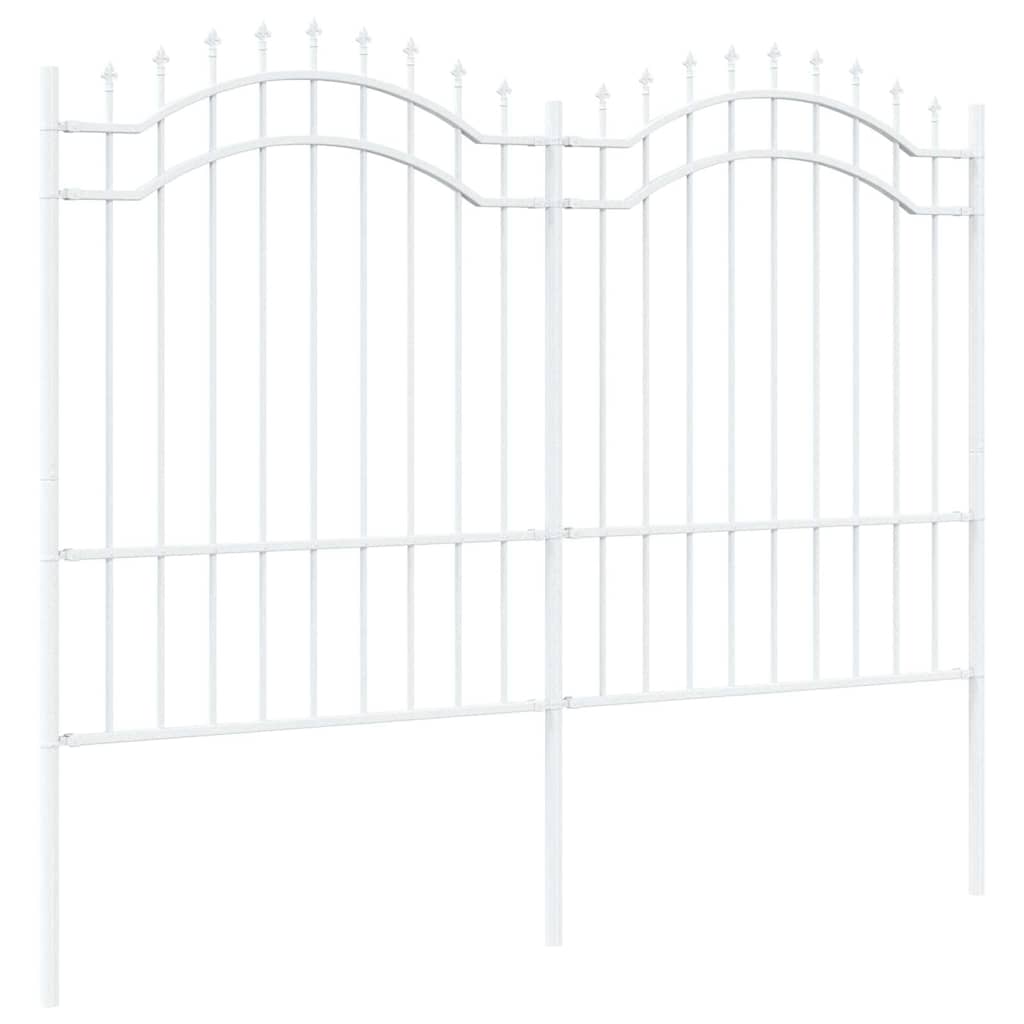 Gartenzaun Weiß 190 cm Pulverbeschichteter Stahl