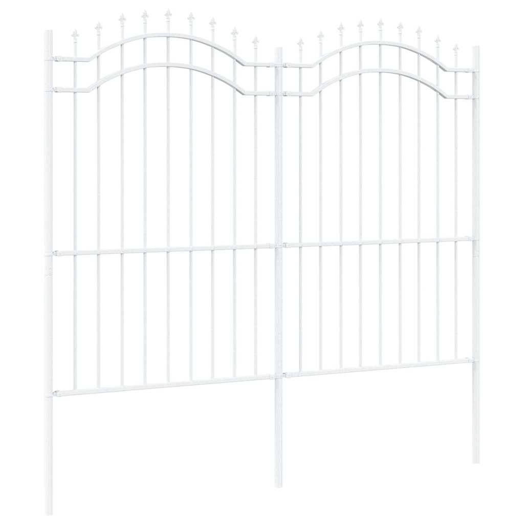 Gartenzaun Weiß 215 cm Pulverbeschichteter Stahl