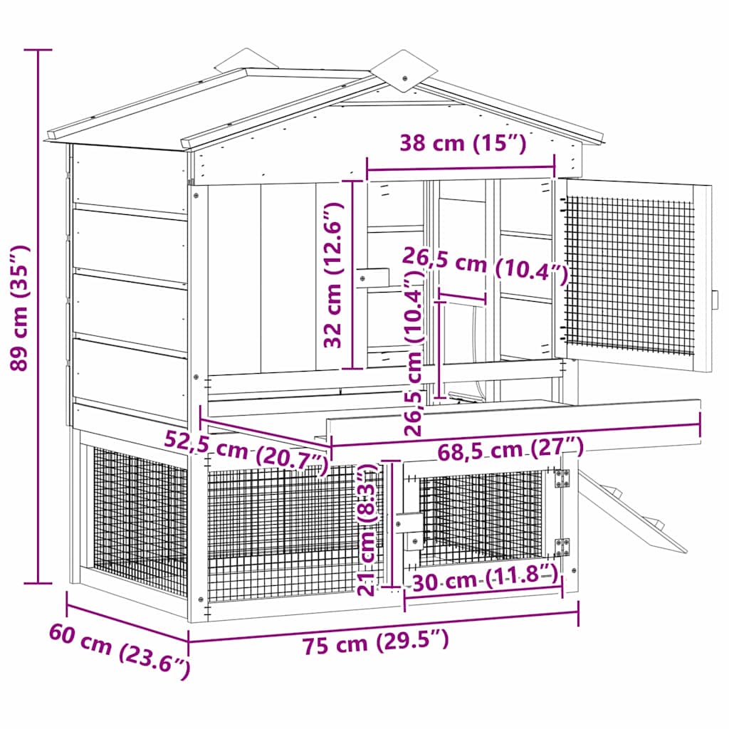 Hühnerstall Braun 75 x 59 x 60 cm