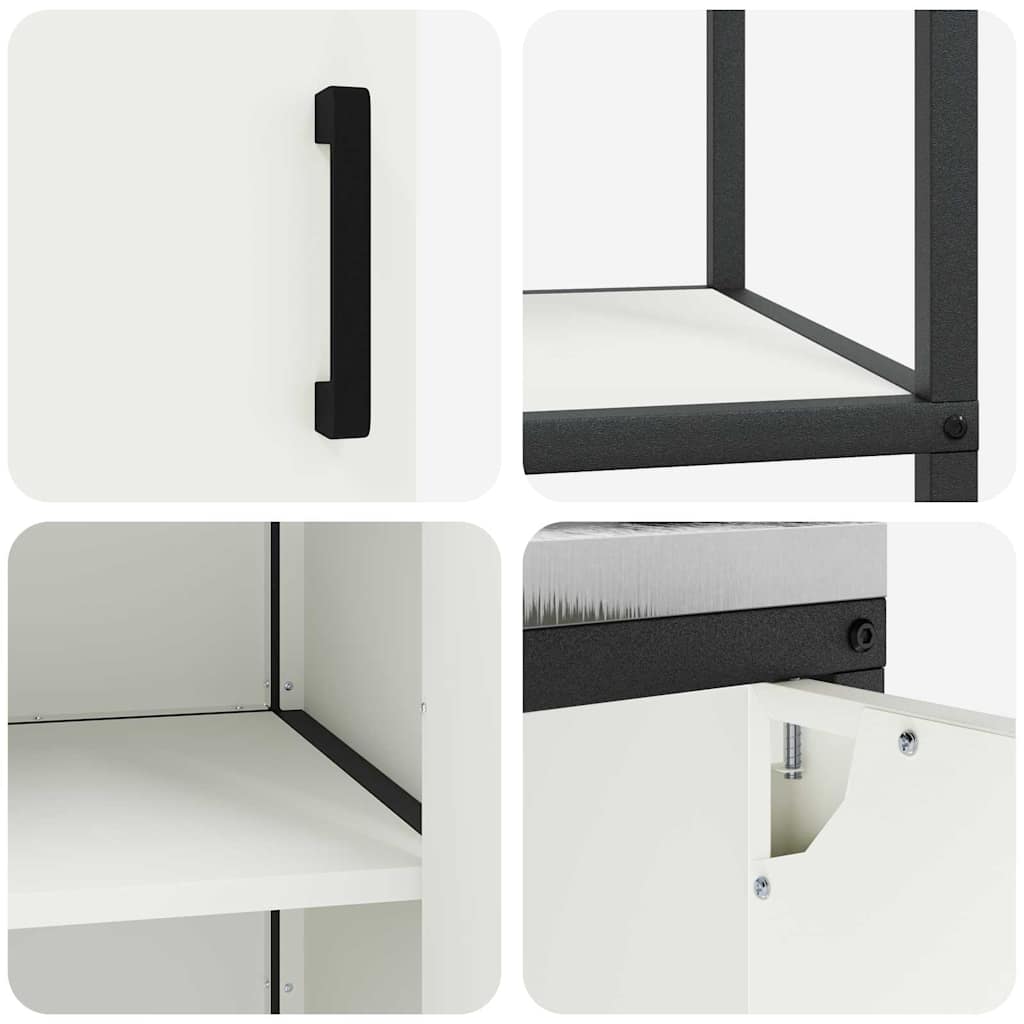 Küchenlager-Set 2 pcs Weiß 180 x 50 x 92 cm Kaltgewalzter Stahl
