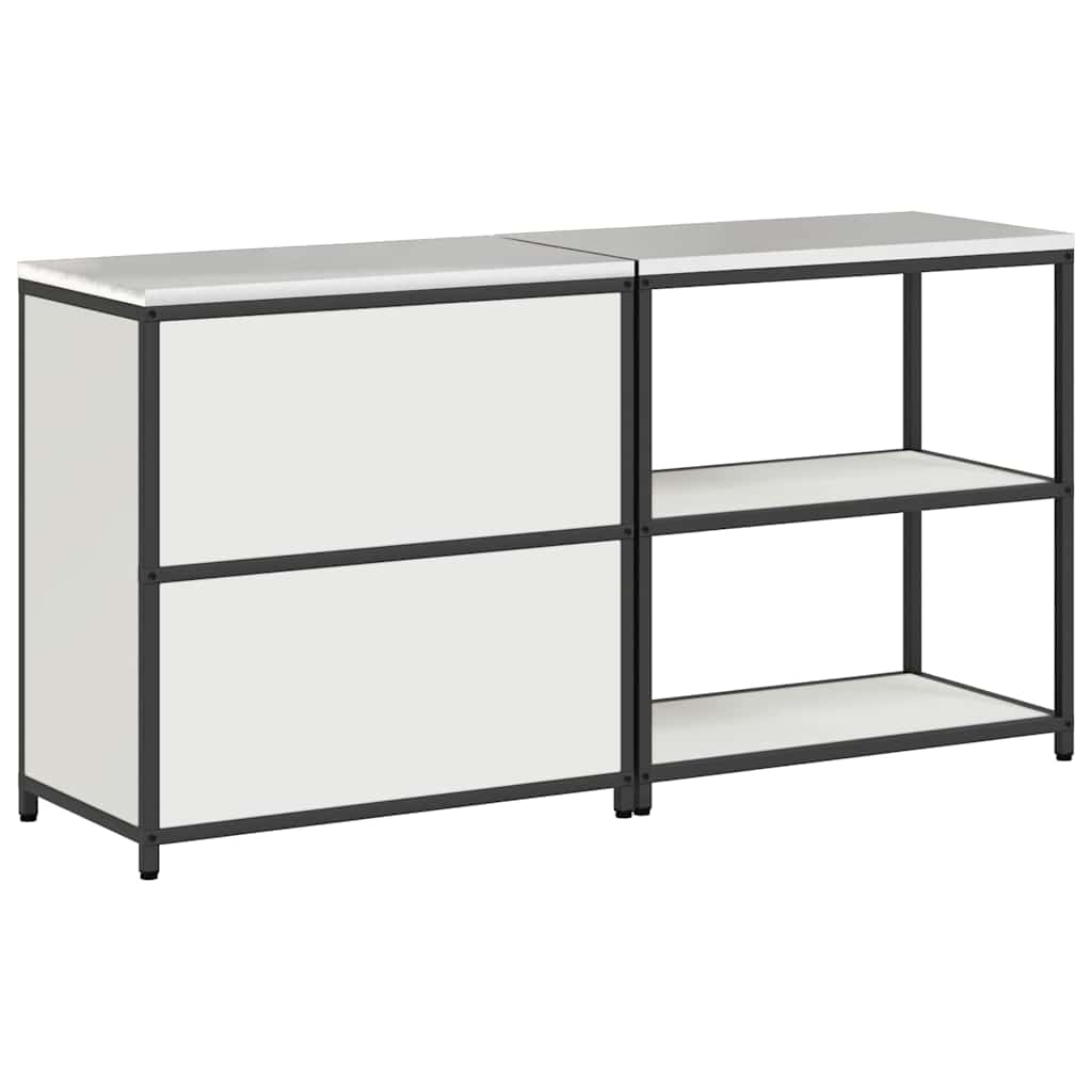 Küchenlager-Set 2 pcs Weiß 180 x 50 x 92 cm Kaltgewalzter Stahl