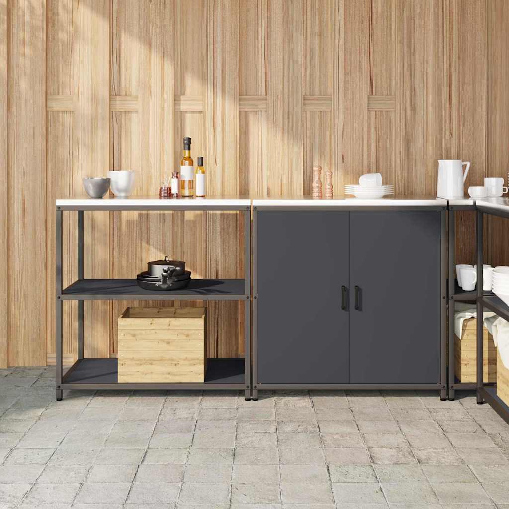 Küchenlager-Set mit Regal 2 pcs Anthrazit 180 x 50 x 92 cm