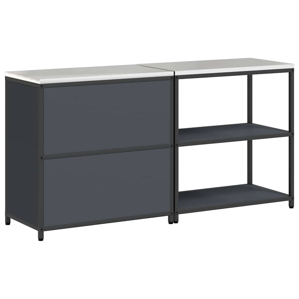 Küchenlager-Set mit Regal 2 pcs Anthrazit 180 x 50 x 92 cm