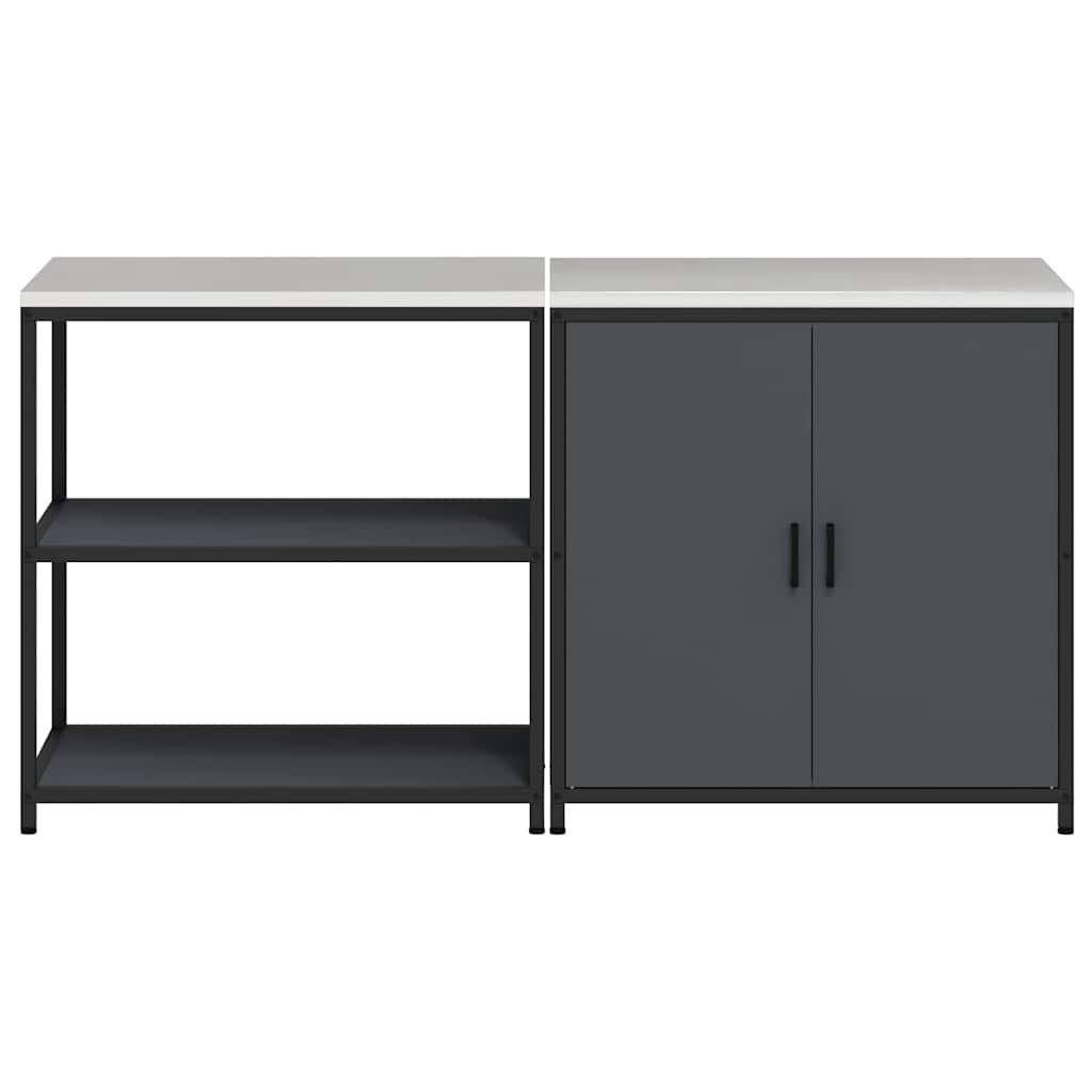 Küchenlager-Set mit Regal 2 pcs Anthrazit 180 x 50 x 92 cm
