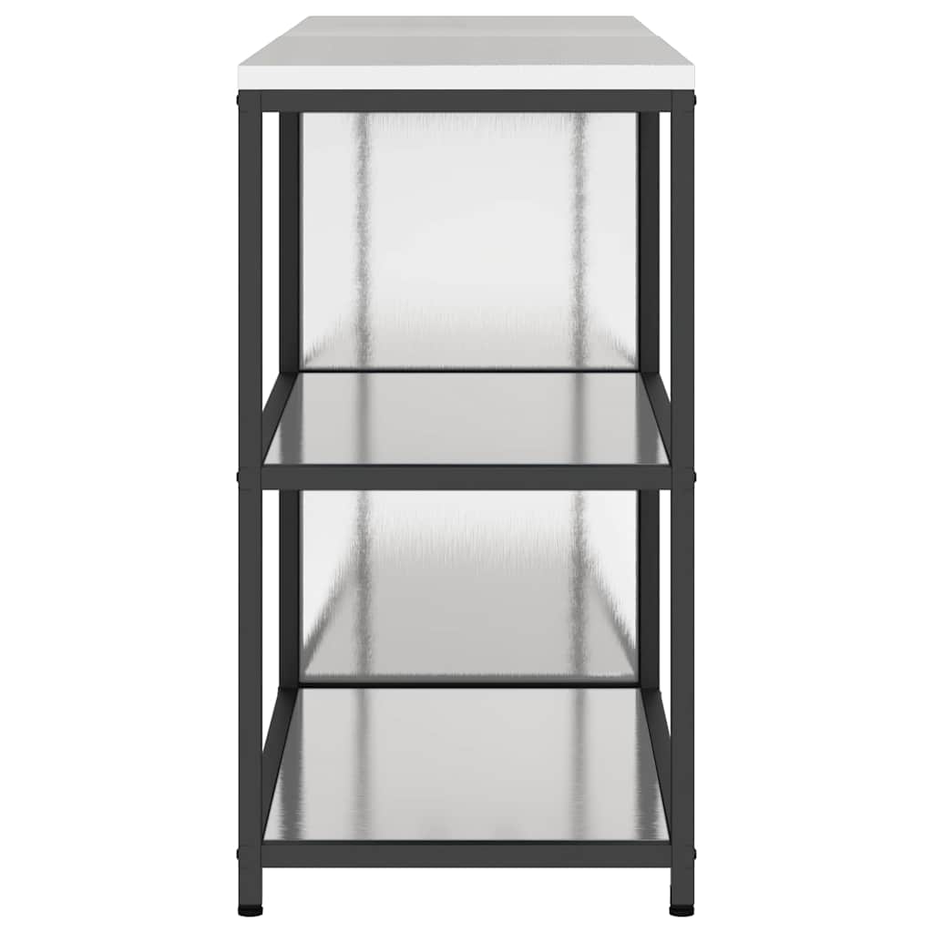 Küchenlager-Set mit Tür 2 pcs Silber 180 x 50 x 92 cm Edelstahl