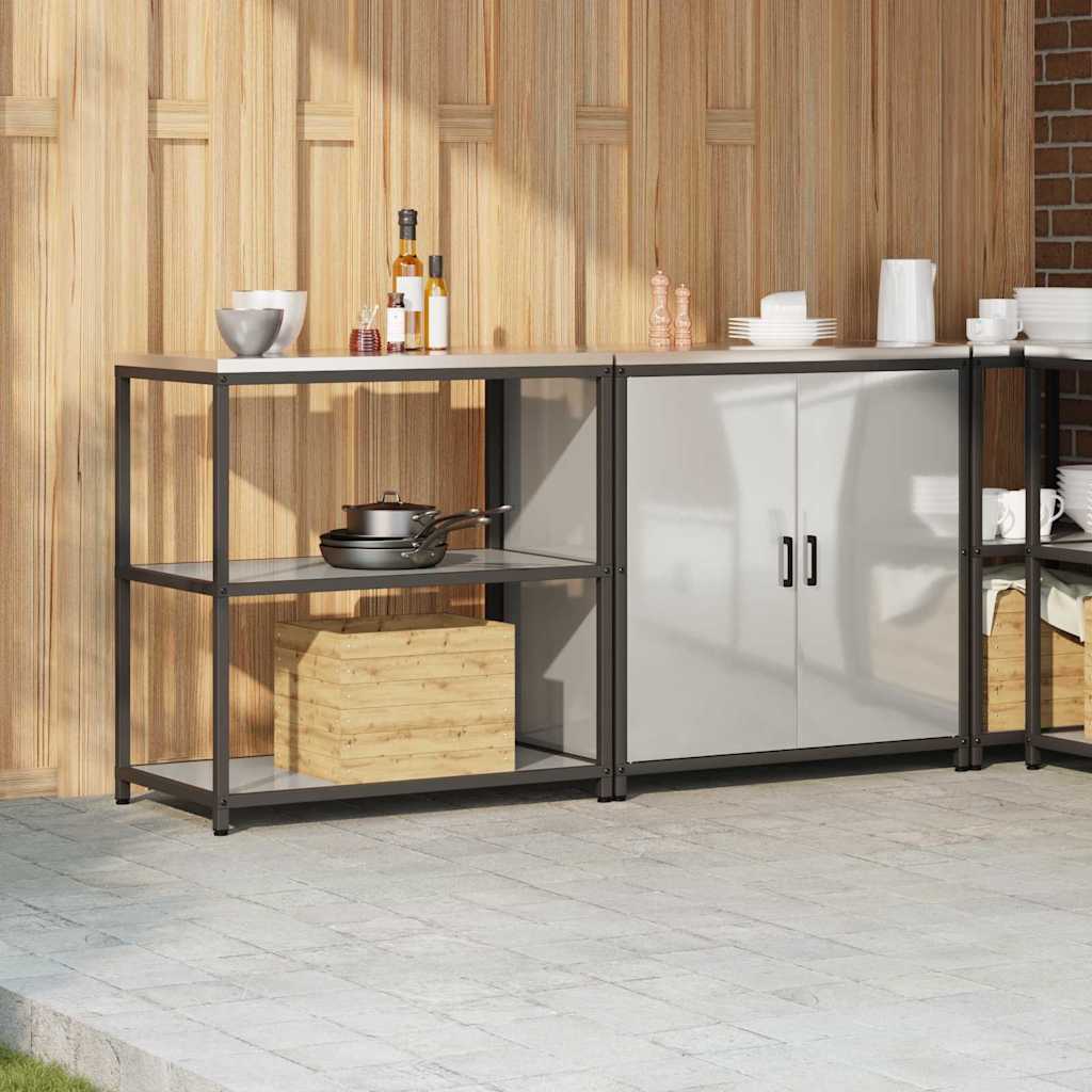 Küchenlager-Set 2 pcs Silber 180 x 50 x 92 cm Verzinkter Stahl