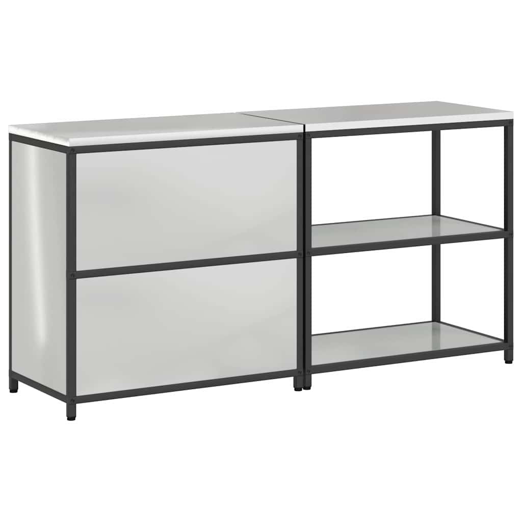 Küchenlager-Set 2 pcs Silber 180 x 50 x 92 cm Verzinkter Stahl