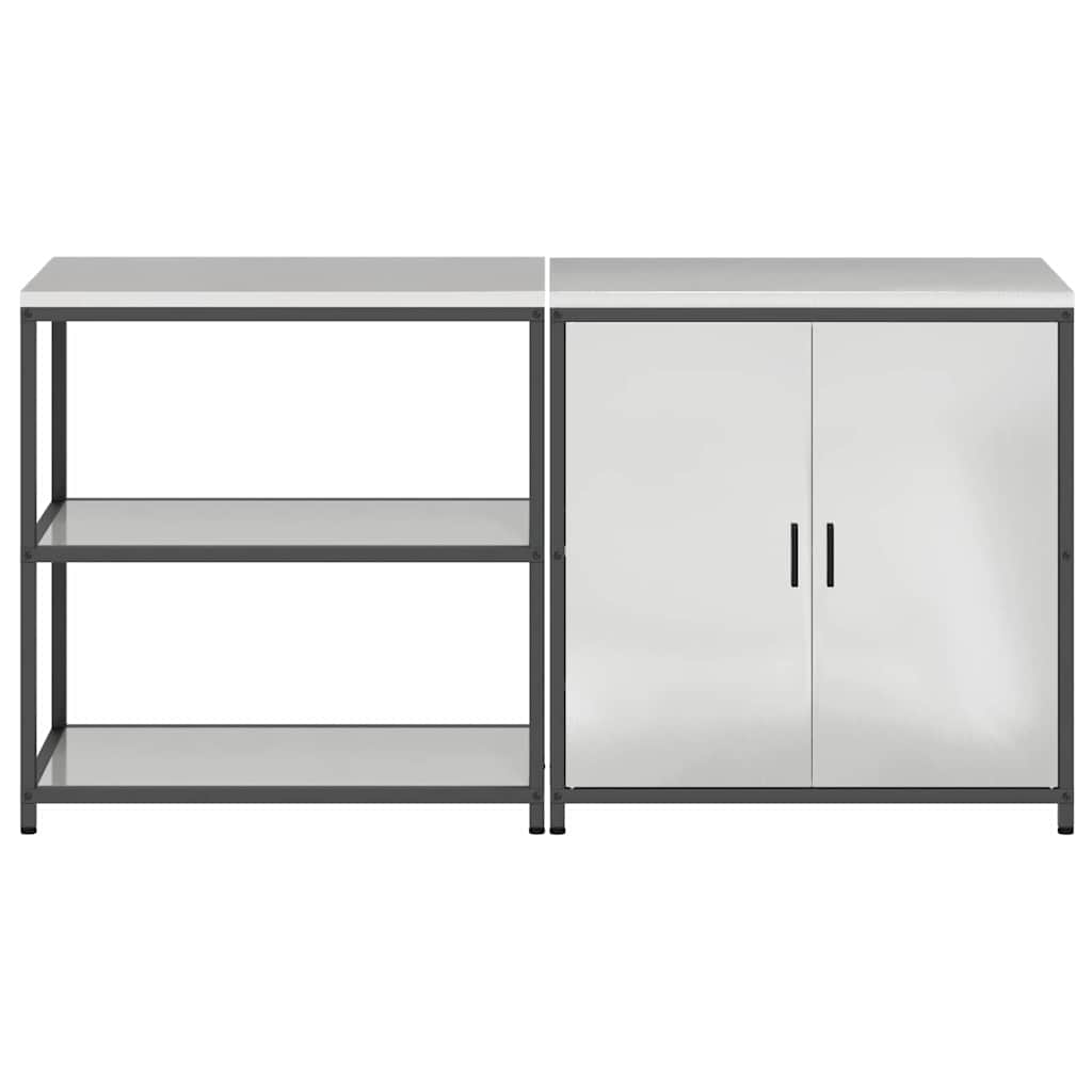 Küchenlager-Set 2 pcs Silber 180 x 50 x 92 cm Verzinkter Stahl