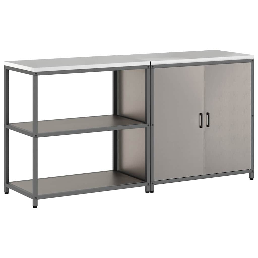 Küchenlager-Set mit Regal mit Tür 2 pcs Rostig 180 x 50 x 92 cm