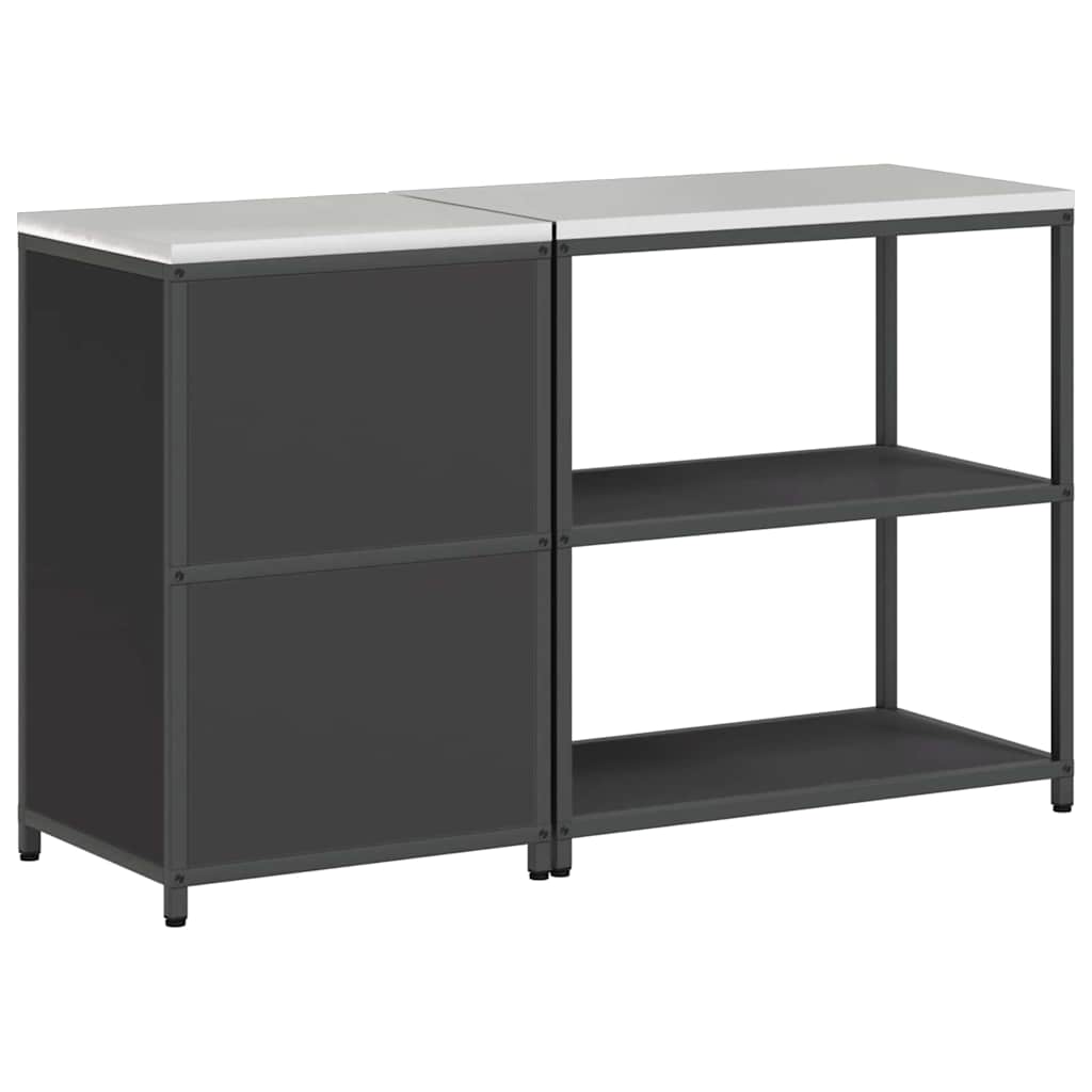Küchenlager-Set mit Regal 2 pcs Schwarz 150 x 50 x 92 cm
