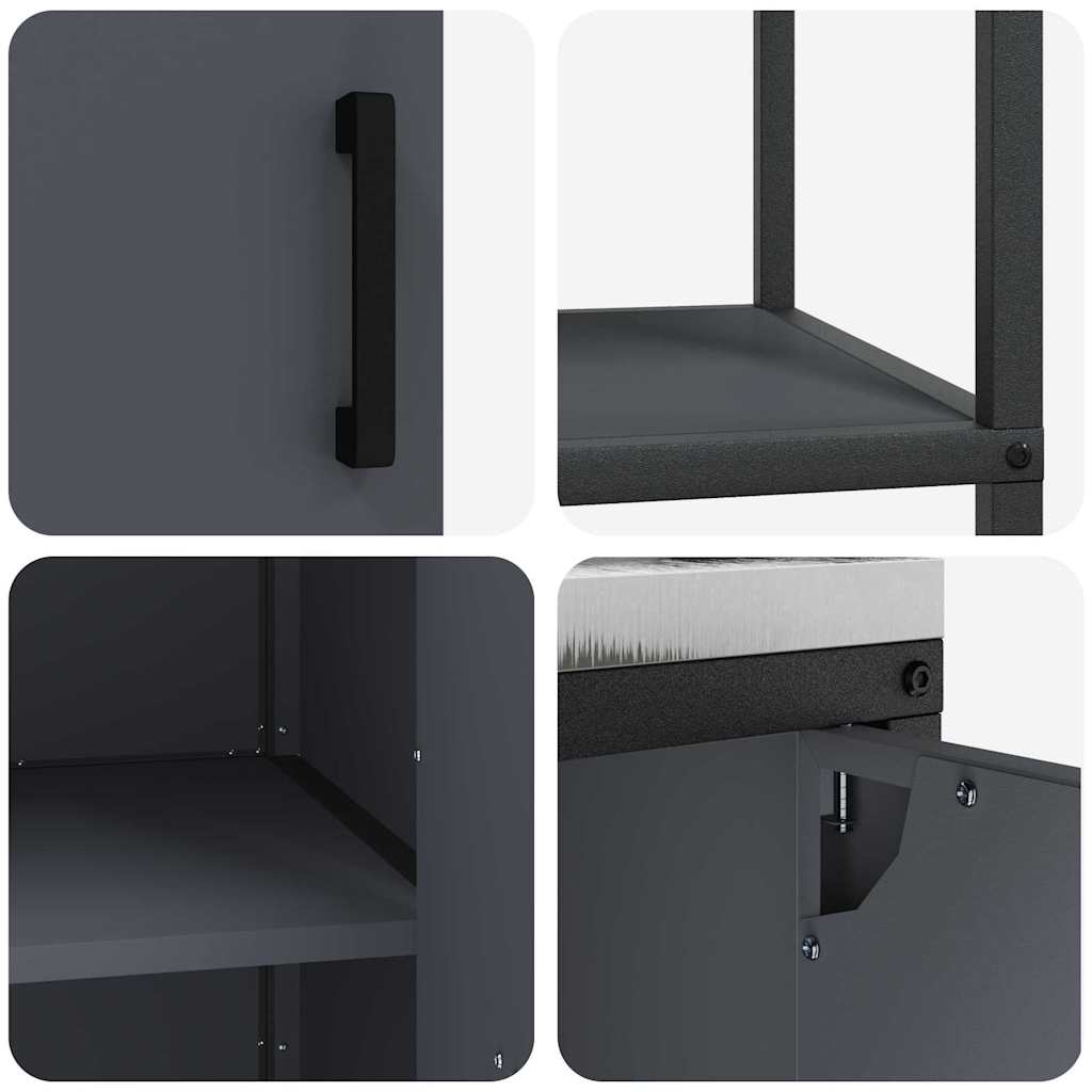 Küchenlager-Set mit Regal 2 pcs Anthrazit 150 x 50 x 92 cm