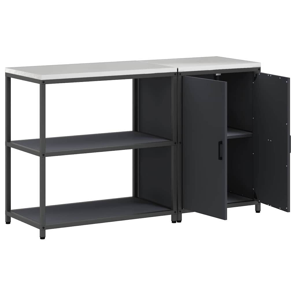 Küchenlager-Set mit Regal 2 pcs Anthrazit 150 x 50 x 92 cm