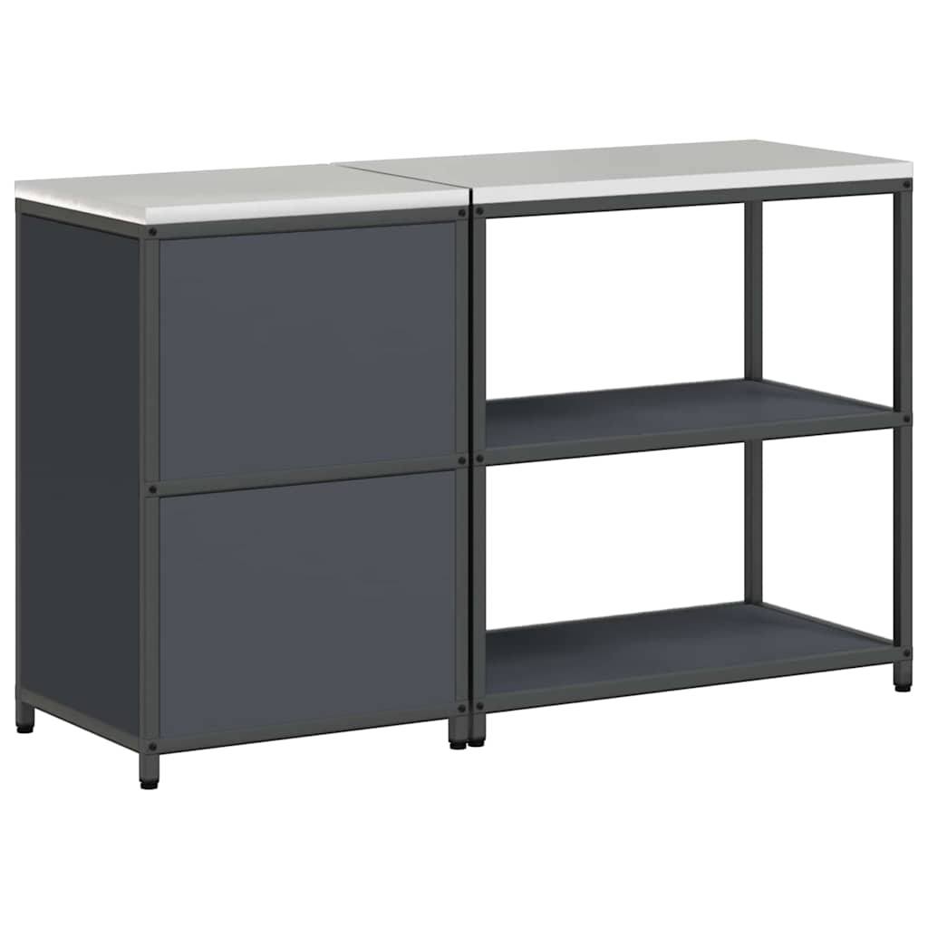 Küchenlager-Set mit Regal 2 pcs Anthrazit 150 x 50 x 92 cm