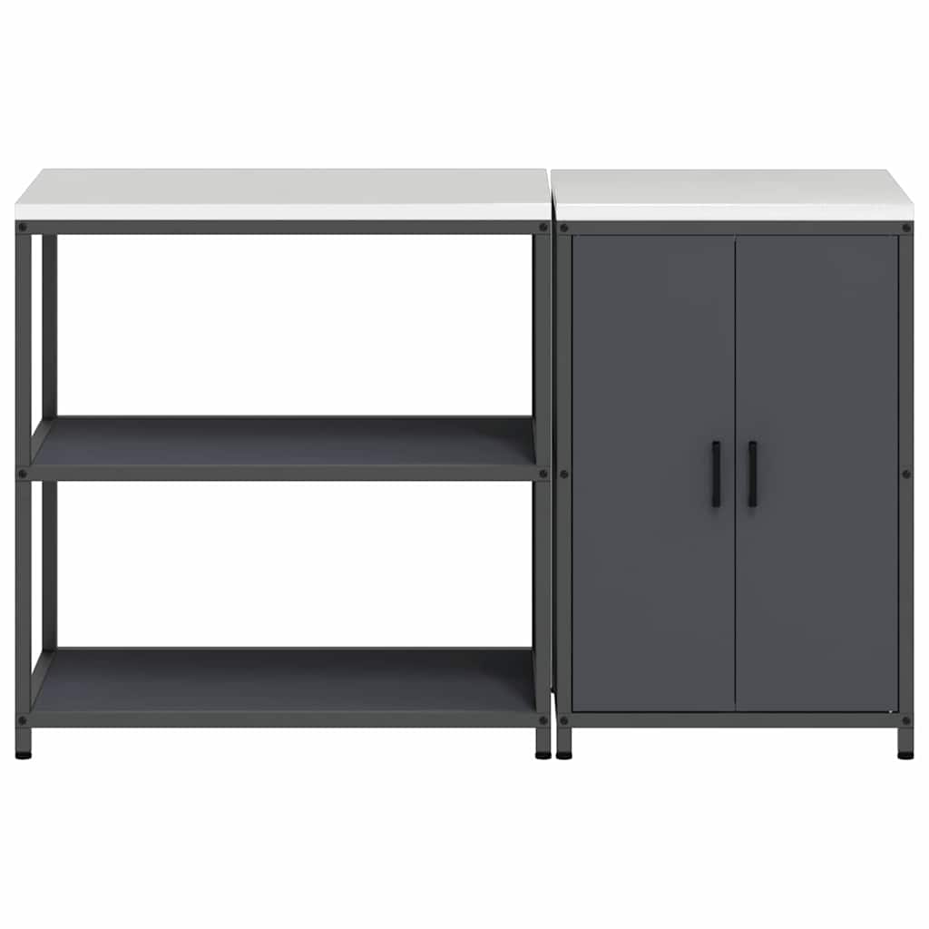 Küchenlager-Set mit Regal 2 pcs Anthrazit 150 x 50 x 92 cm