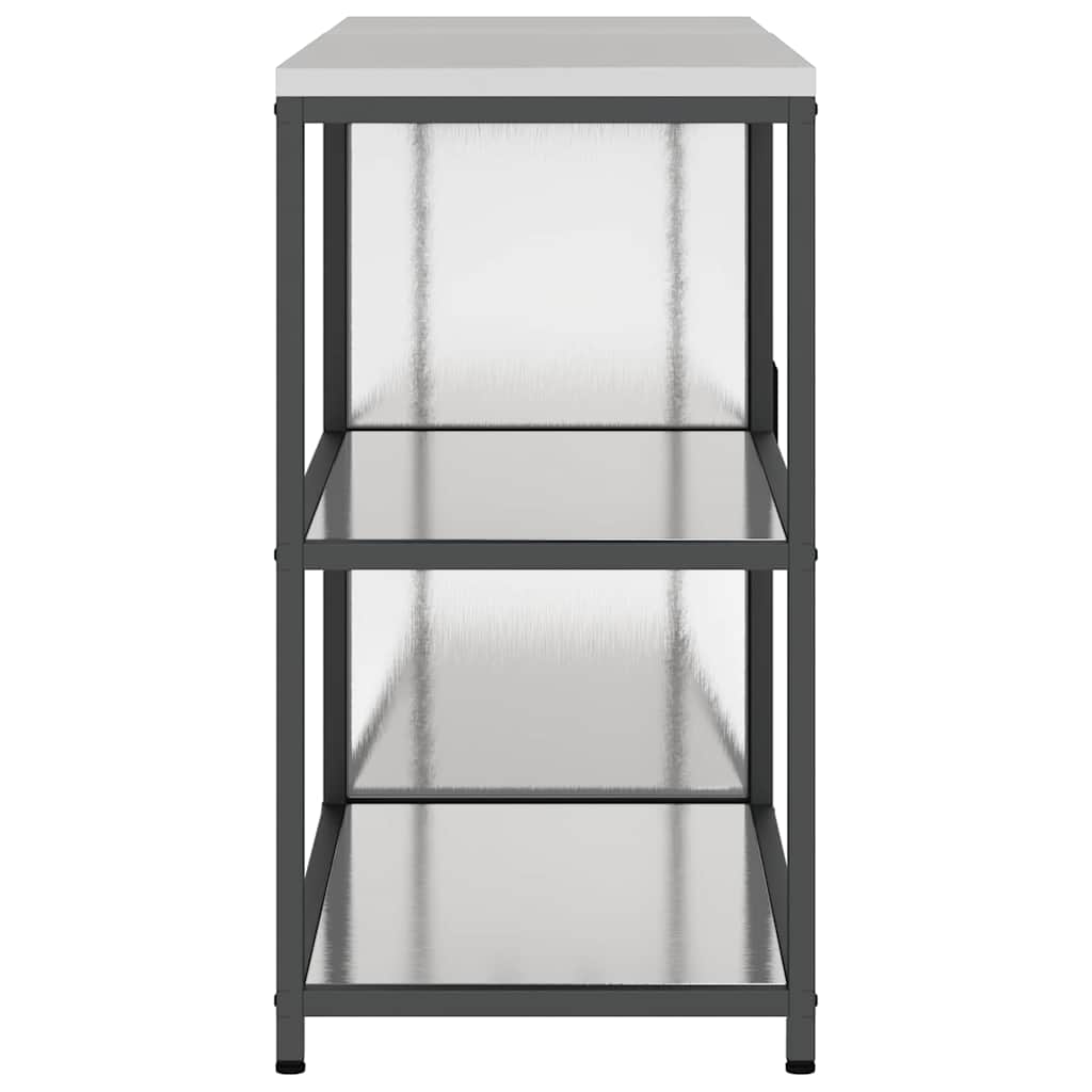 Küchenlager-Set mit Tür 2 pcs Silber 150 x 50 x 92 cm Edelstahl