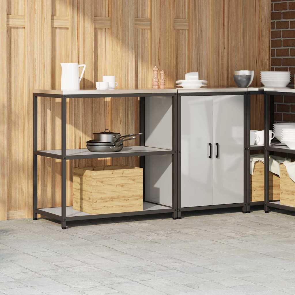 Küchenlager-Set 2 pcs Silber 150 x 50 x 92 cm Verzinkter Stahl