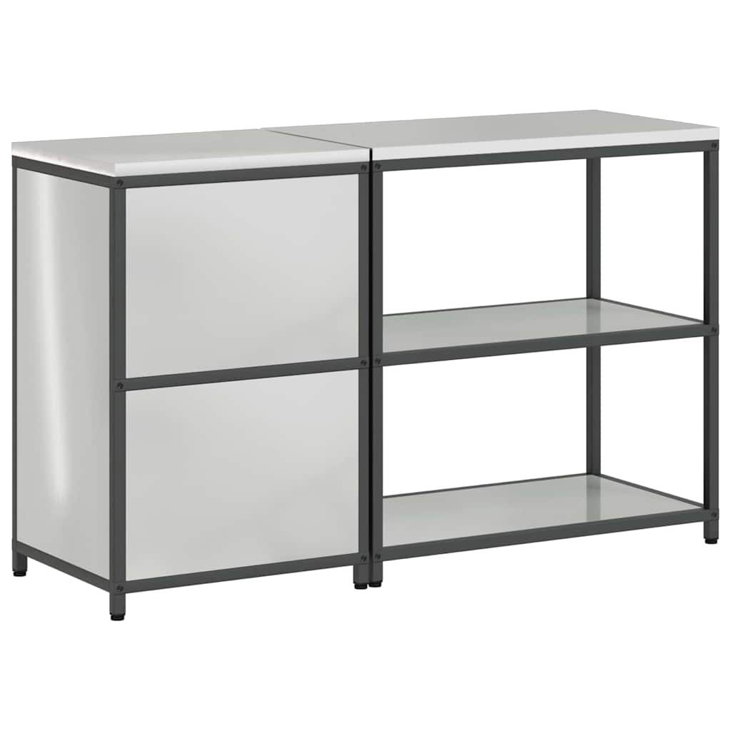 Küchenlager-Set 2 pcs Silber 150 x 50 x 92 cm Verzinkter Stahl