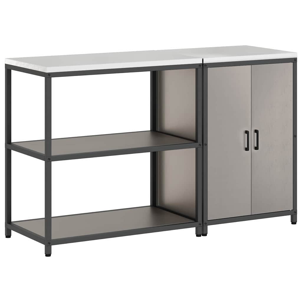Küchenlager-Set mit Regal mit Tür 2 pcs Rostig 150 x 50 x 92 cm