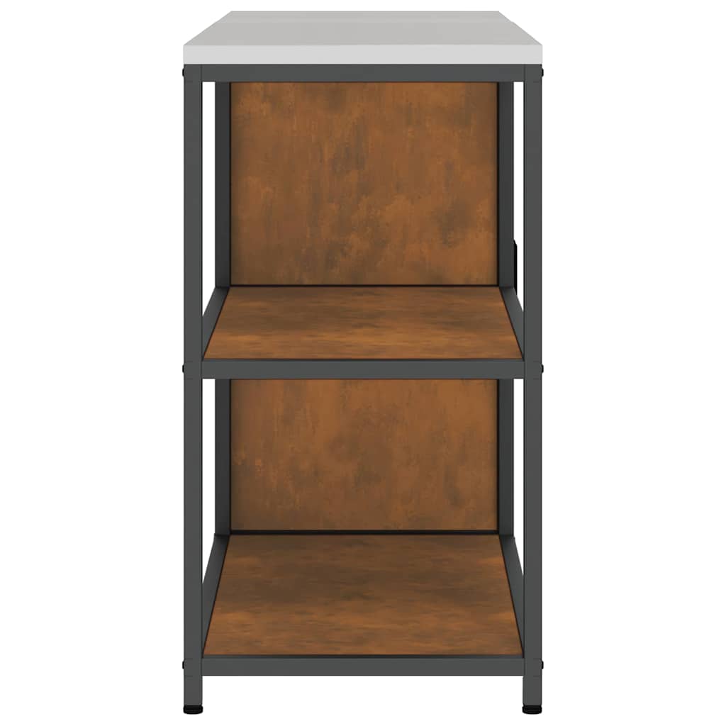 Küchenlager-Set mit Regal mit Tür 2 pcs Rostig 150 x 50 x 92 cm