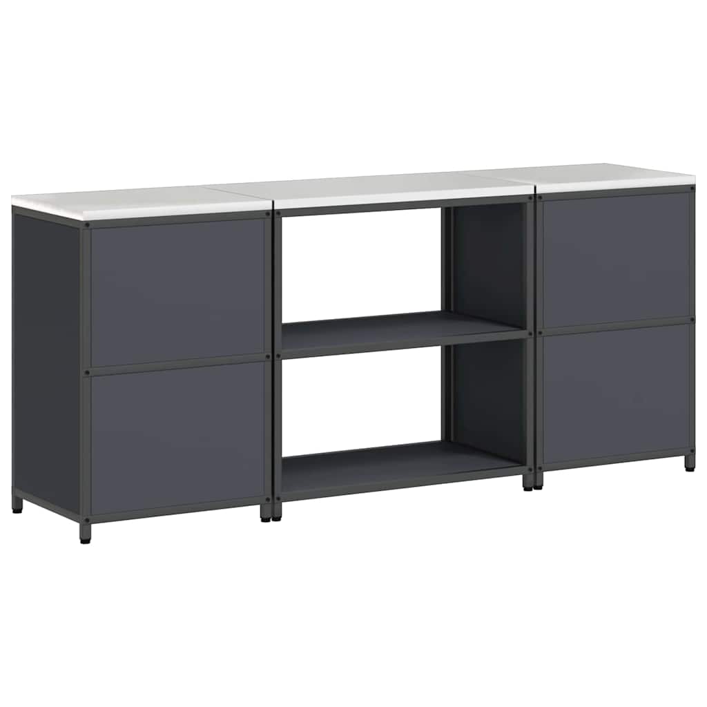 Küchenlager-Set mit Regal 3 pcs Anthrazit 210 x 50 x 92 cm