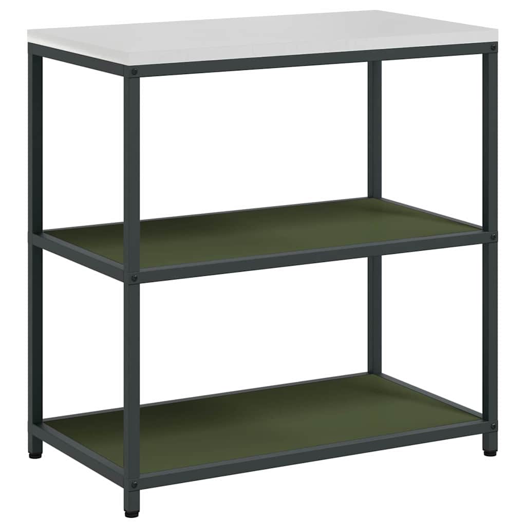 Küchenlager-Set mit Regal 3 pcs Olive Grün 210 x 50 x 92 cm