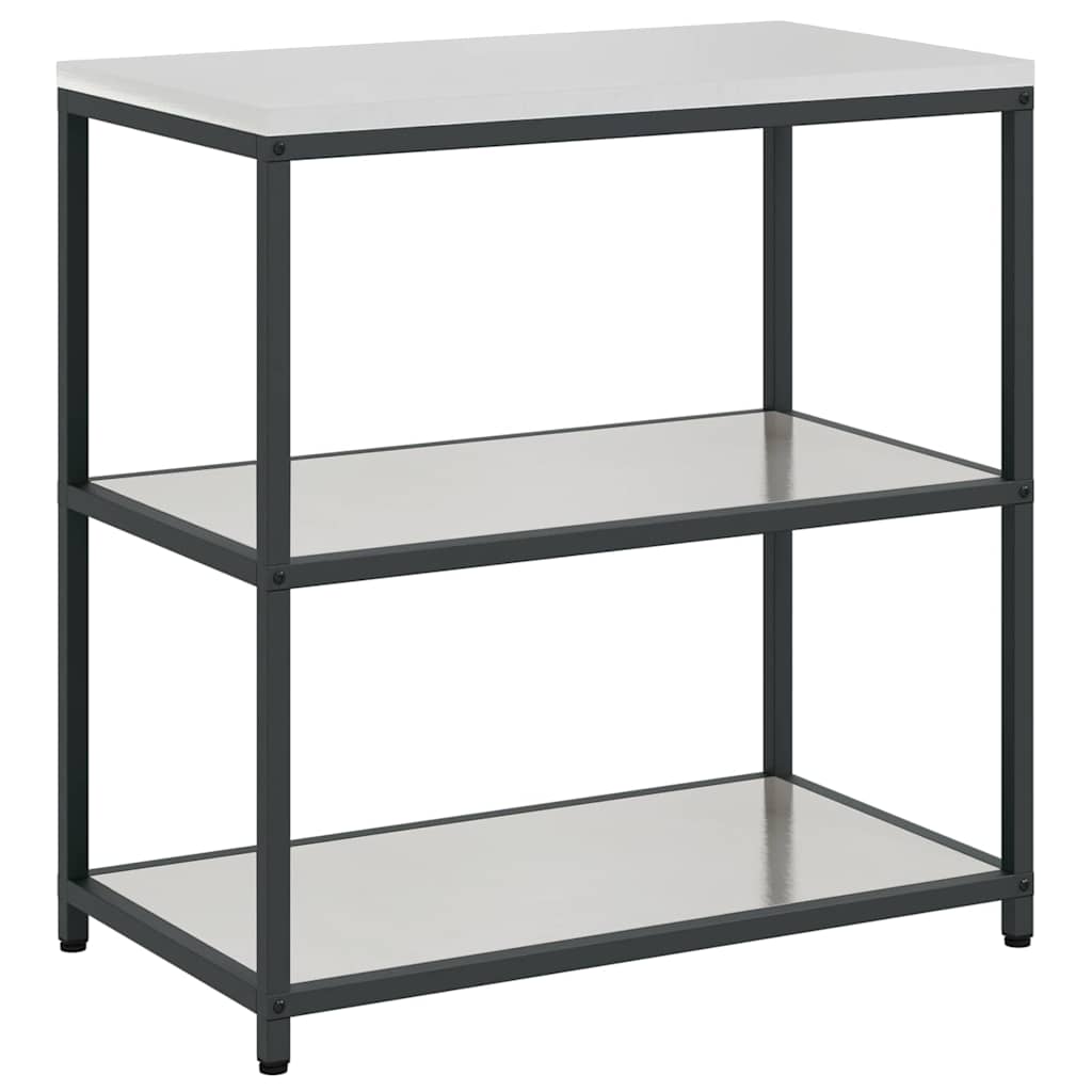 Küchenlager-Set mit Tür 3 pcs Silber 210 x 50 x 92 cm Edelstahl