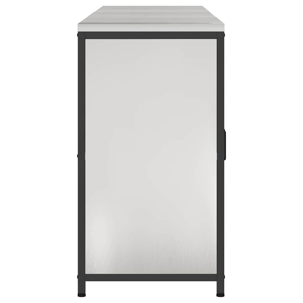Küchenlager-Set mit Tür 3 pcs Silber 210 x 50 x 92 cm Edelstahl