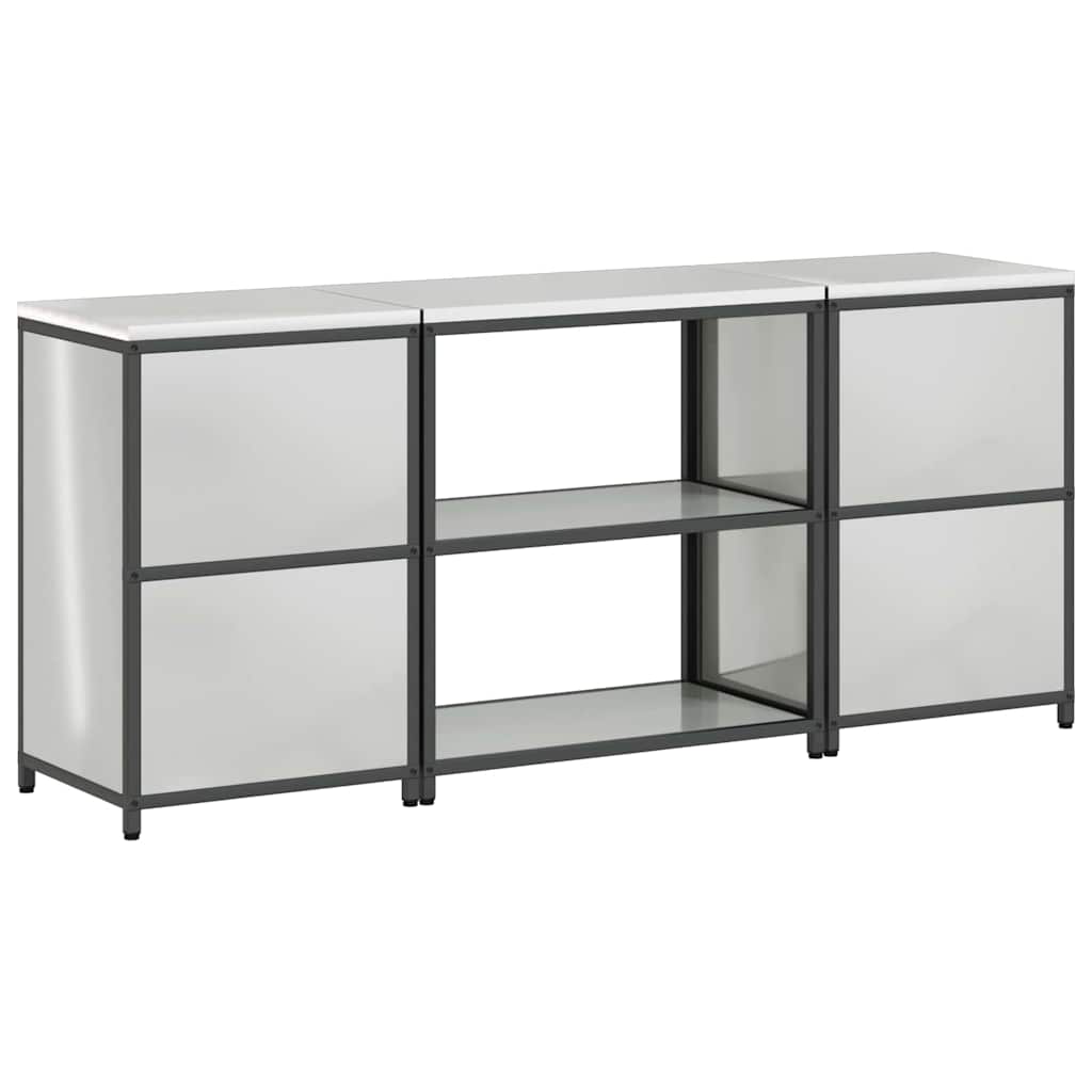 Küchenlager-Set 3 pcs Silber 210 x 50 x 92 cm Verzinkter Stahl