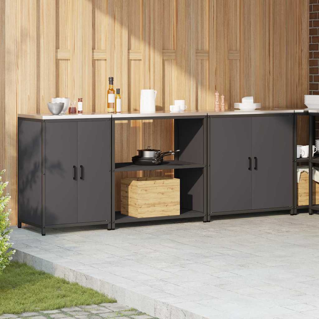 Küchenlager-Set mit Regal Other 3 pcs Schwarz 240 x 50 x 92 cm