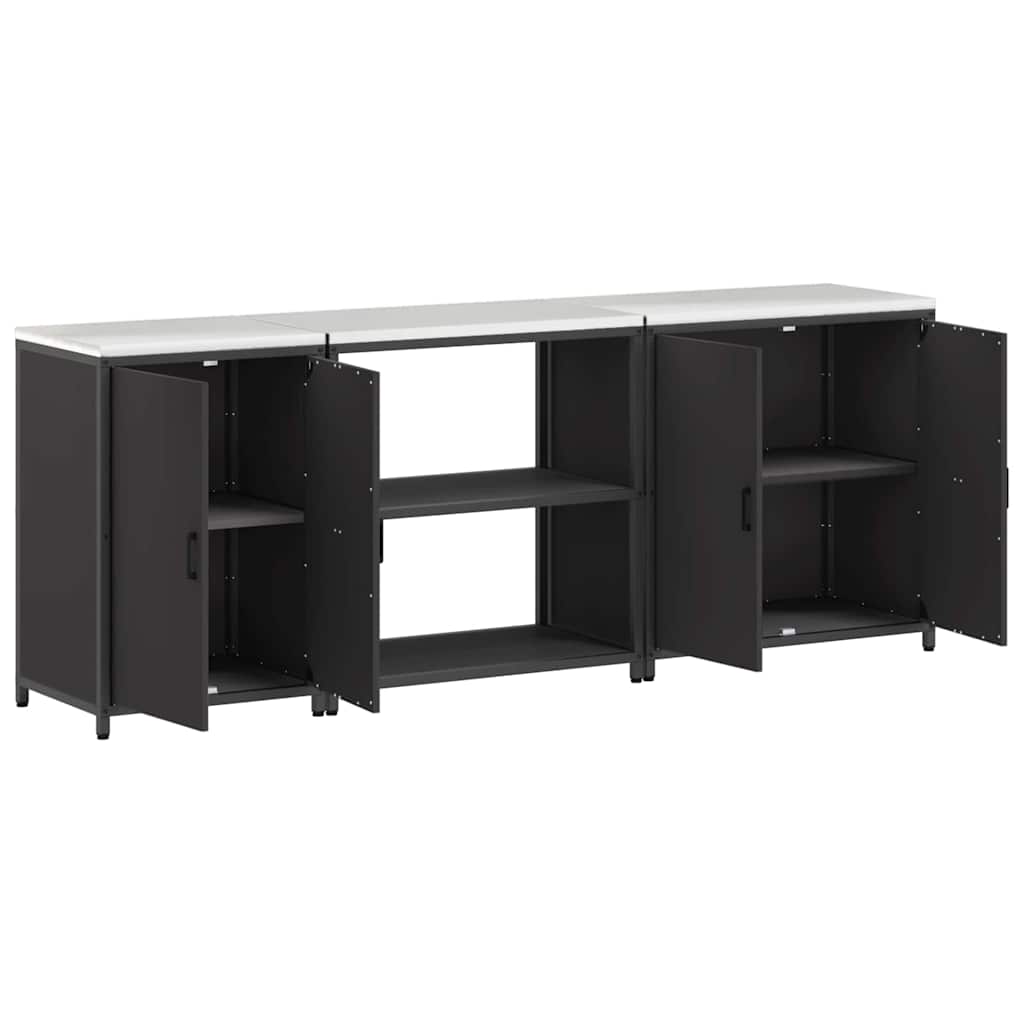 Küchenlager-Set mit Regal Other 3 pcs Schwarz 240 x 50 x 92 cm