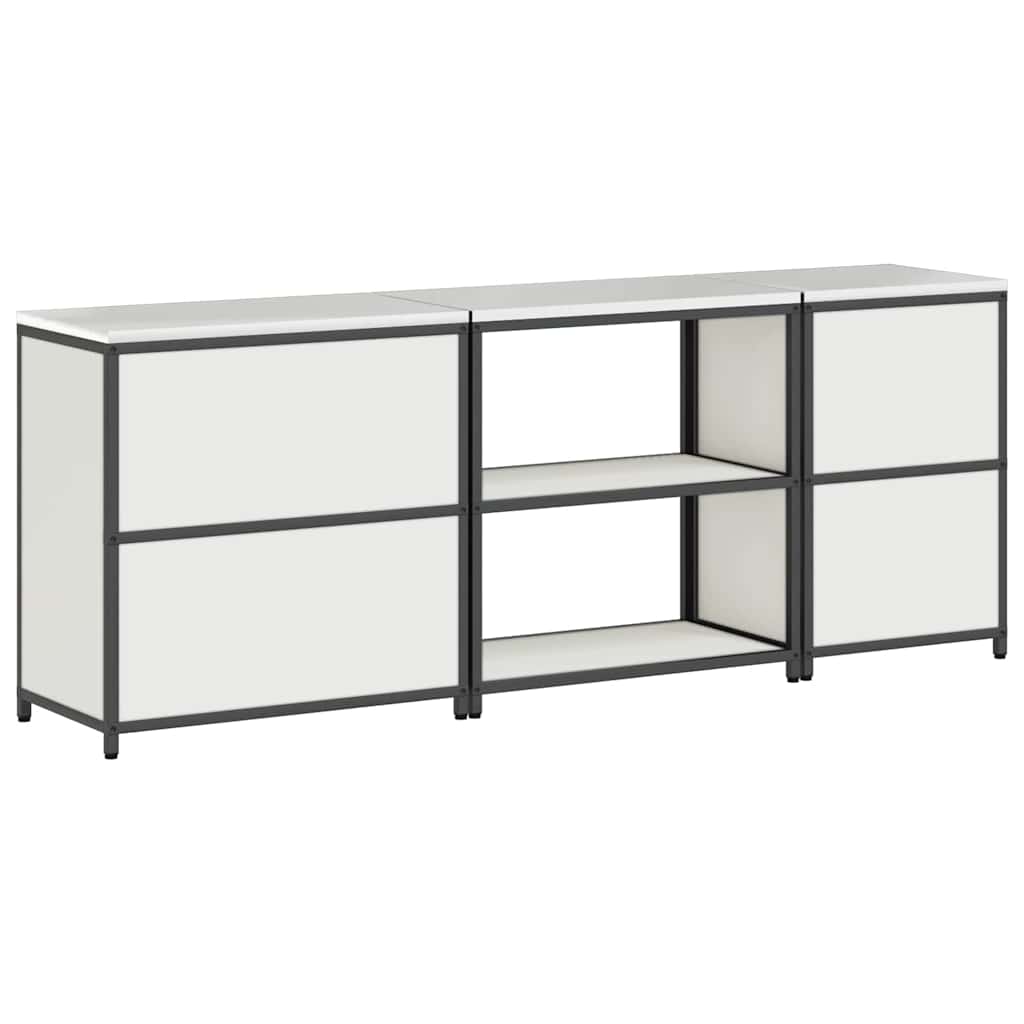 Küchenlager-Set 3 pcs Weiß 240 x 50 x 92 cm Kaltgewalzter Stahl