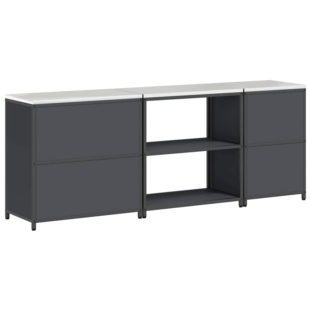 Küchenlager-Set mit Regal 3 pcs Anthrazit 240 x 50 x 92 cm