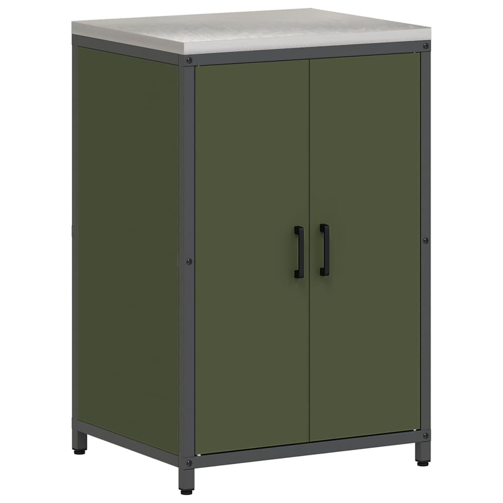 Küchenlager-Set mit Regal 3 pcs Olive Grün 240 x 50 x 92 cm