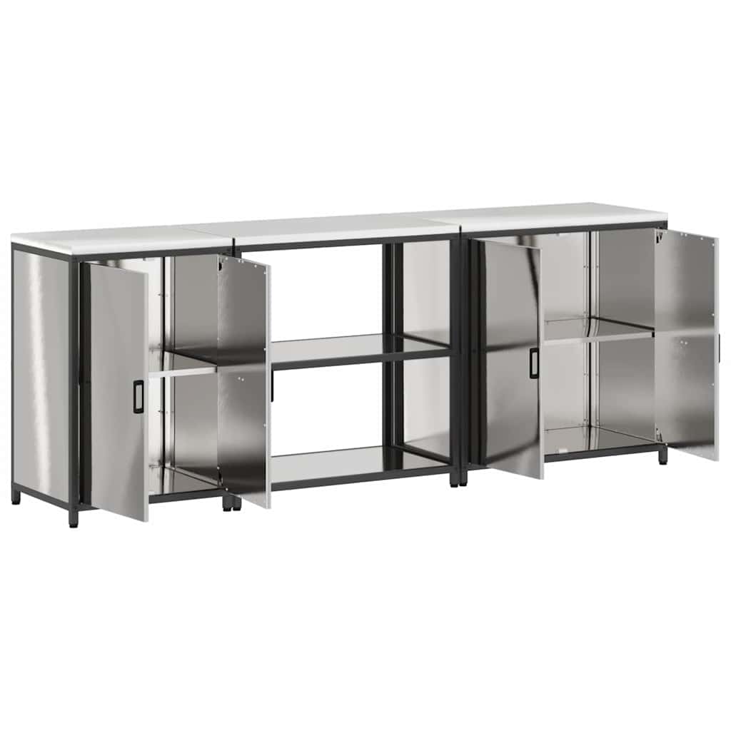 Küchenlager-Set Other 3 pcs Silber 240 x 50 x 92 cm Edelstahl