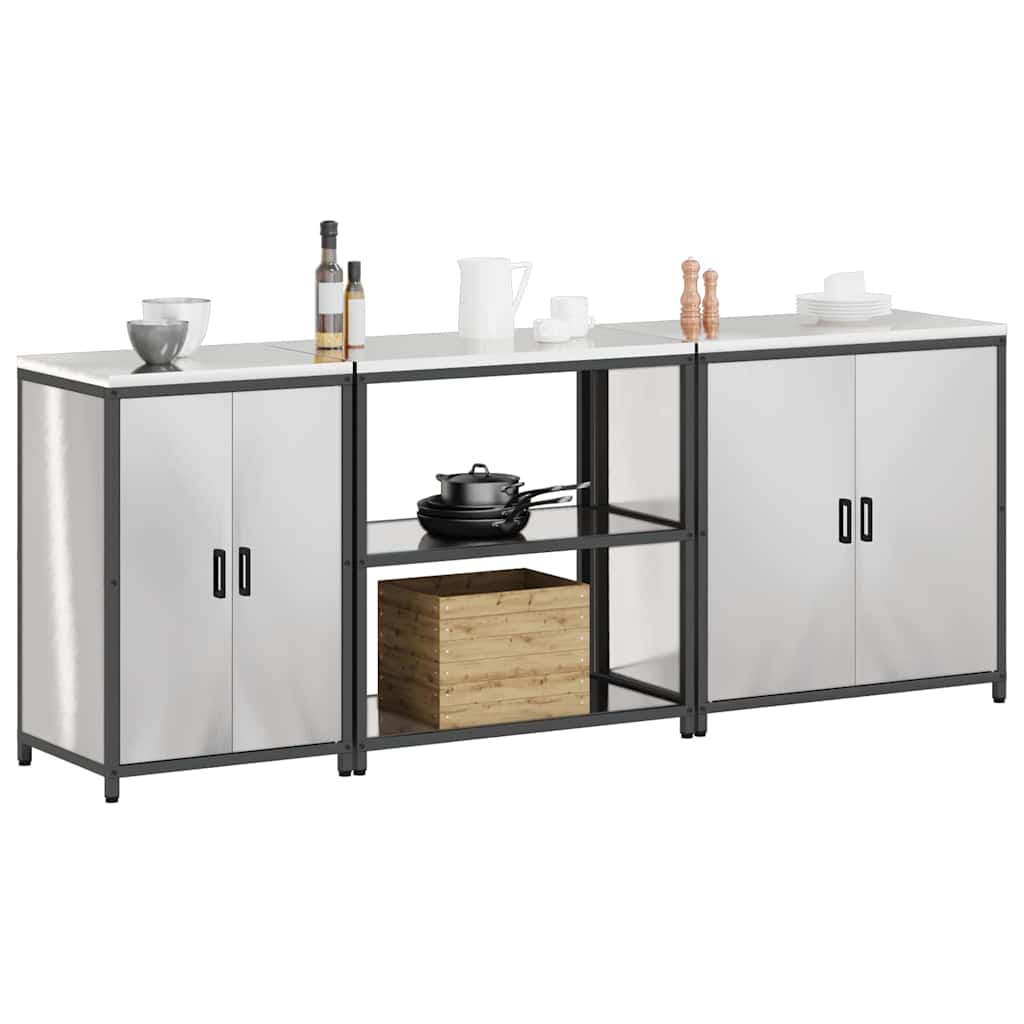 Küchenlager-Set Other 3 pcs Silber 240 x 50 x 92 cm Edelstahl