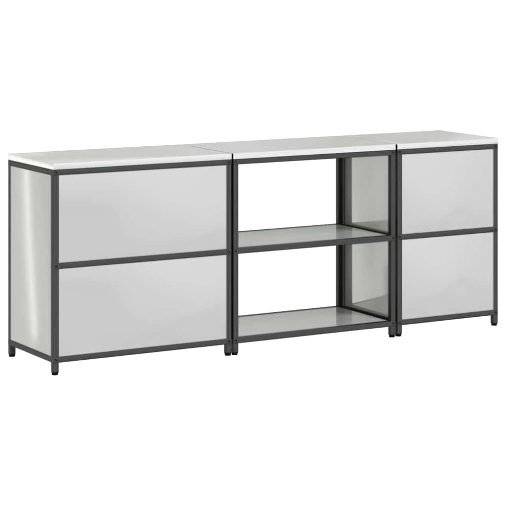 Küchenlager-Set 3 pcs Silber 240 x 50 x 92 cm Verzinkter Stahl