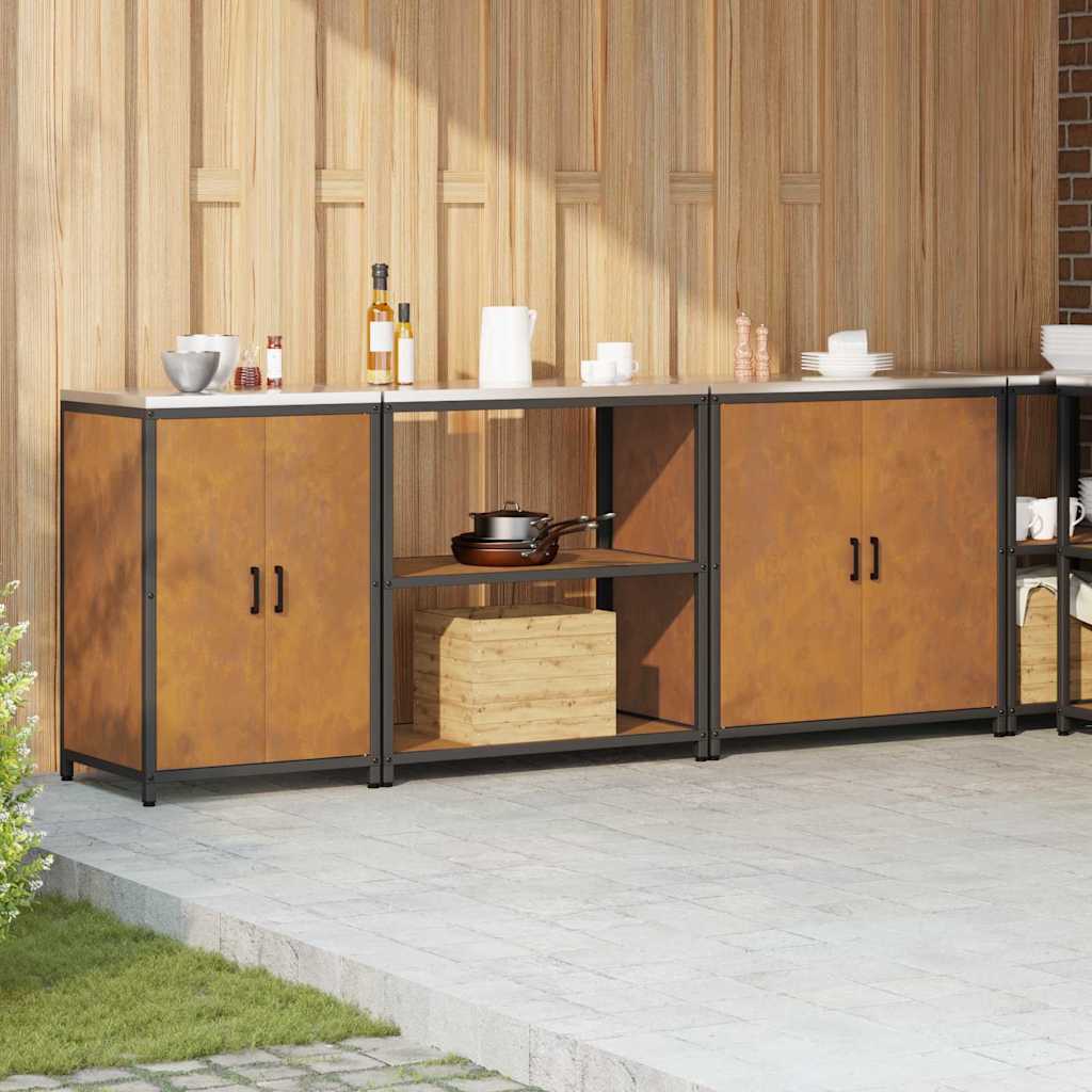 Küchenlager-Set mit Regal Other 3 pcs Rostig 240 x 50 x 92 cm