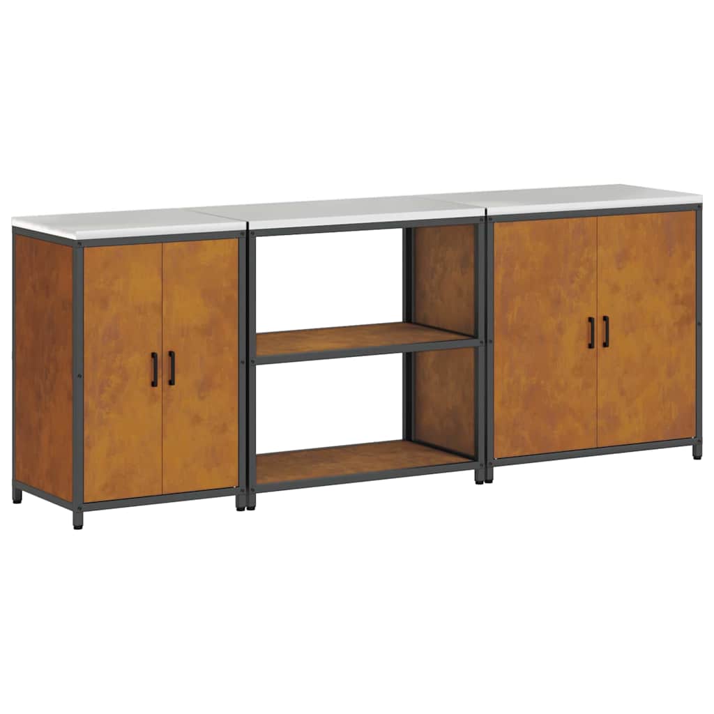 Küchenlager-Set mit Regal Other 3 pcs Rostig 240 x 50 x 92 cm
