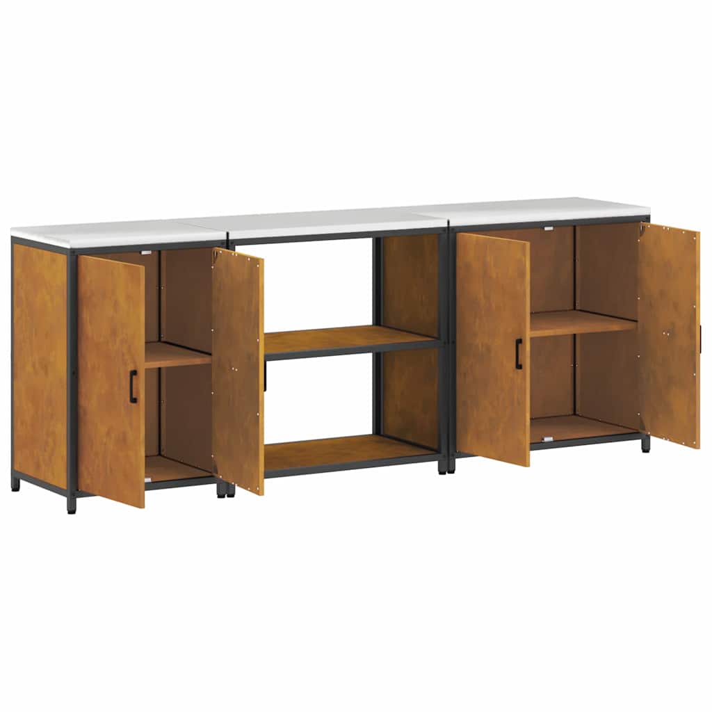 Küchenlager-Set mit Regal Other 3 pcs Rostig 240 x 50 x 92 cm
