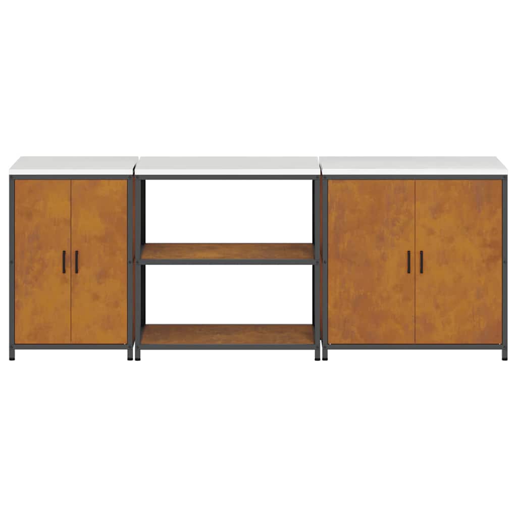 Küchenlager-Set mit Regal Other 3 pcs Rostig 240 x 50 x 92 cm