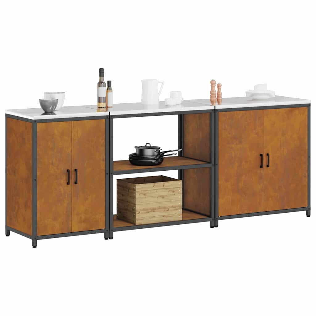 Küchenlager-Set mit Regal Other 3 pcs Rostig 240 x 50 x 92 cm