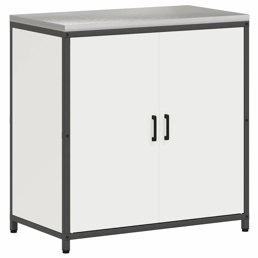 Küchenlager-Set 2 pcs Weiß 150 x 50 x 92 cm Kaltgewalzter Stahl