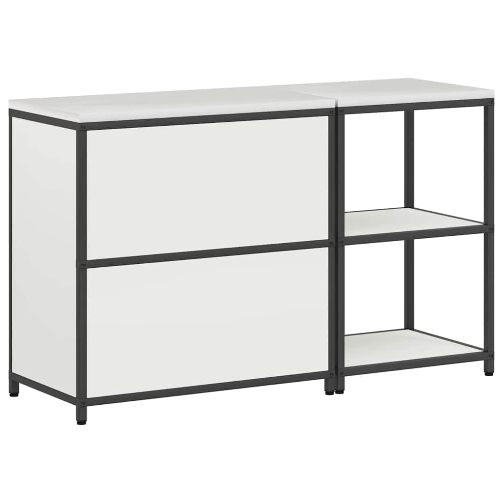 Küchenlager-Set 2 pcs Weiß 150 x 50 x 92 cm Kaltgewalzter Stahl