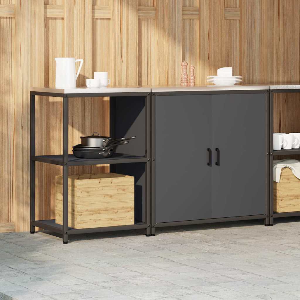 Küchenlager-Set mit Regal 2 pcs Anthrazit 150 x 50 x 92 cm
