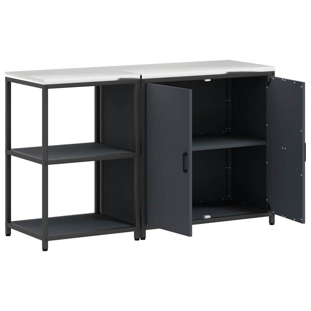 Küchenlager-Set mit Regal 2 pcs Anthrazit 150 x 50 x 92 cm