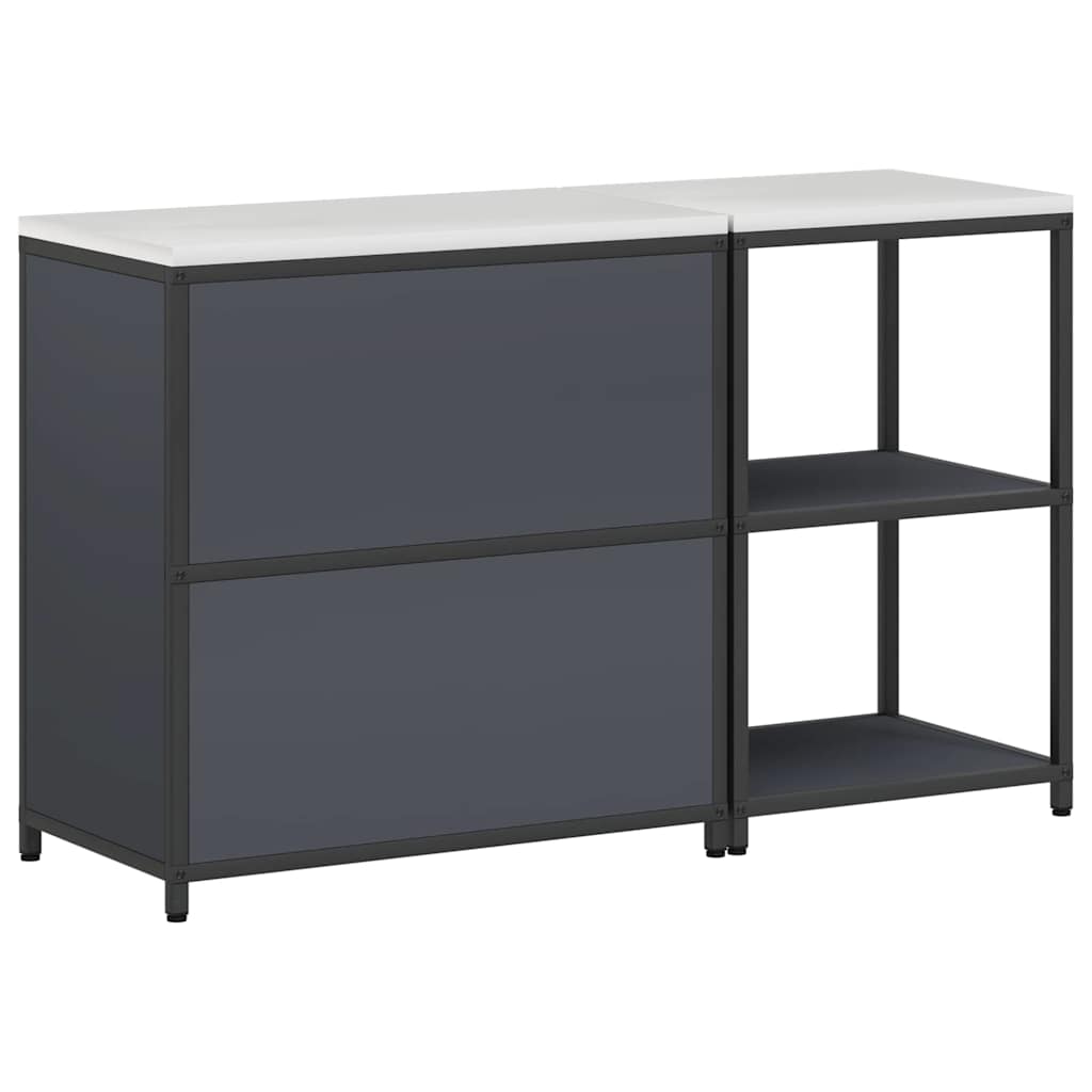Küchenlager-Set mit Regal 2 pcs Anthrazit 150 x 50 x 92 cm