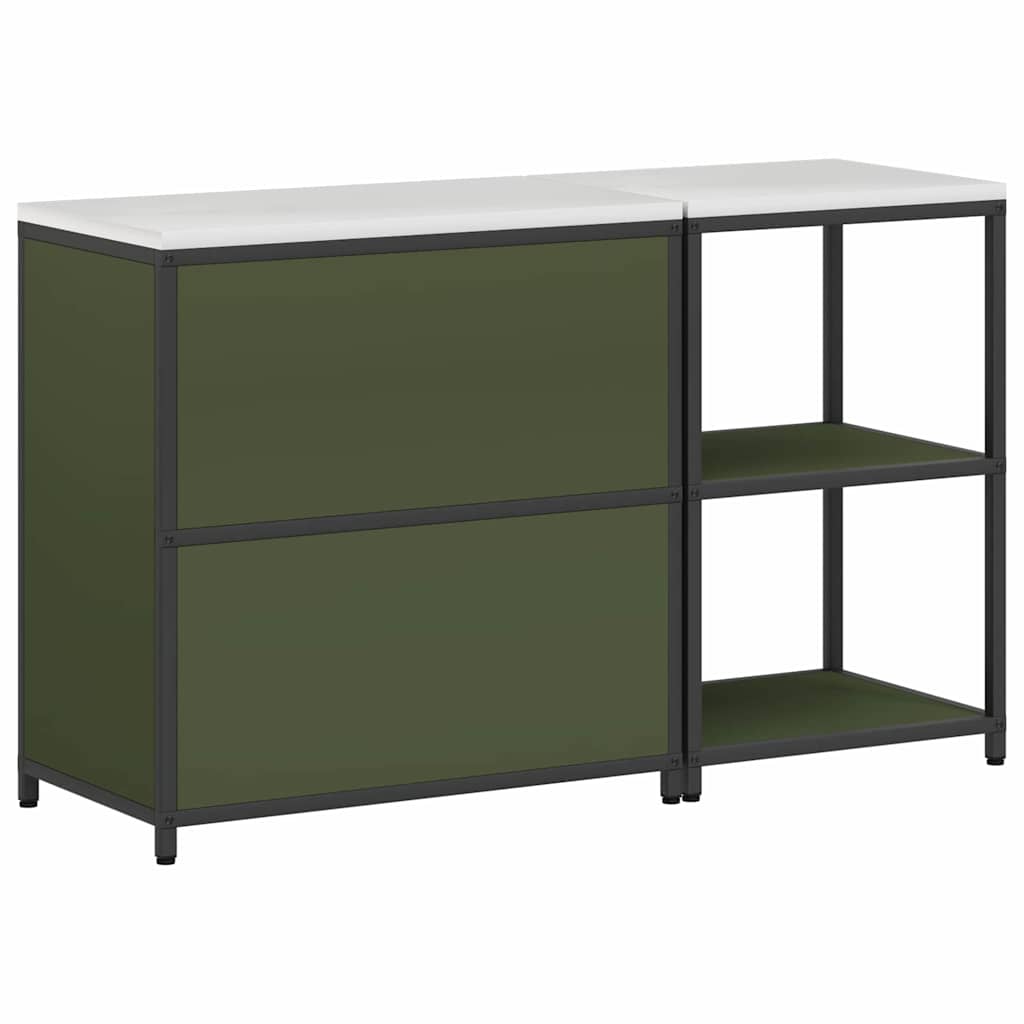 Küchenlager-Set mit Regal 2 pcs Olive Grün 150 x 50 x 92 cm