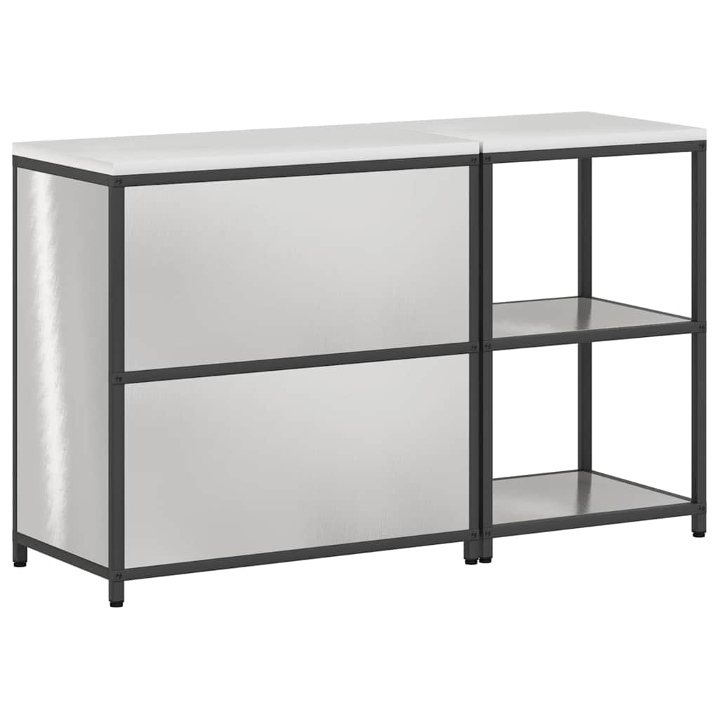 Küchenlager-Set 2 pcs Silber 150 x 50 x 92 cm Edelstahl